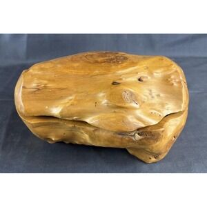 Hand-Carved Natural Burl Wood Box – Live Edge Organic Design – Hinged Box